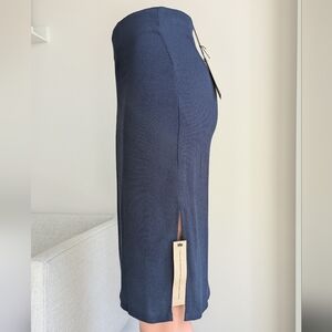 Reformation Penelope Midi Skirt Navy